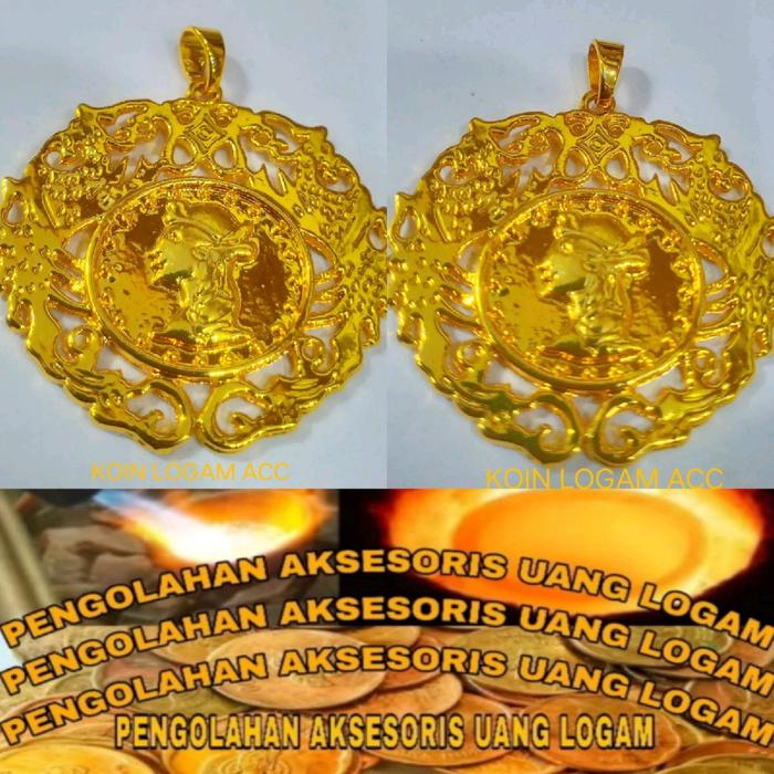 Liontin Koin Gold Lapis emas Anti karat