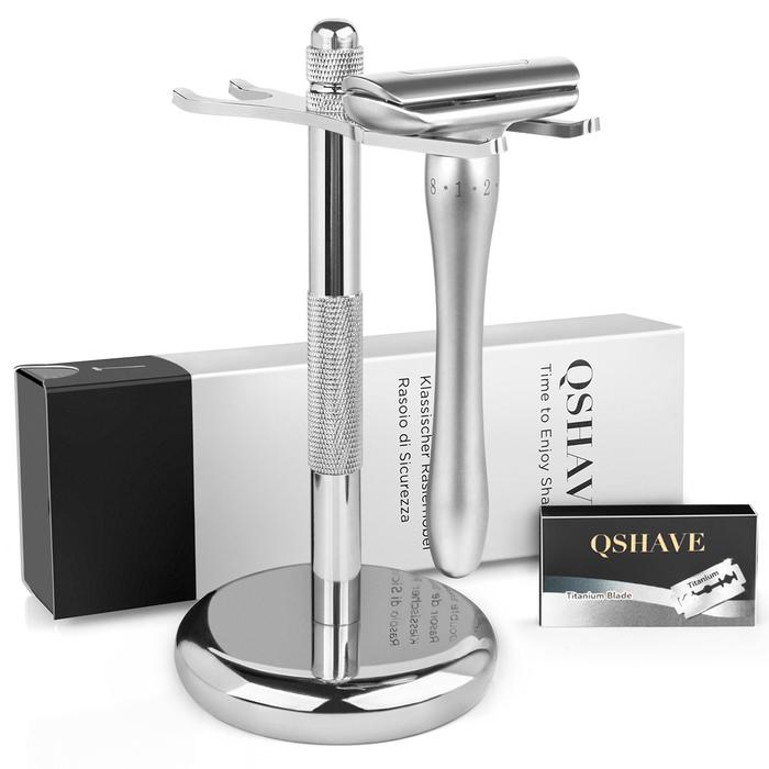 QShave Adjustable Safety Razor with Magnetic Cover 1 Razor 1 Razor
