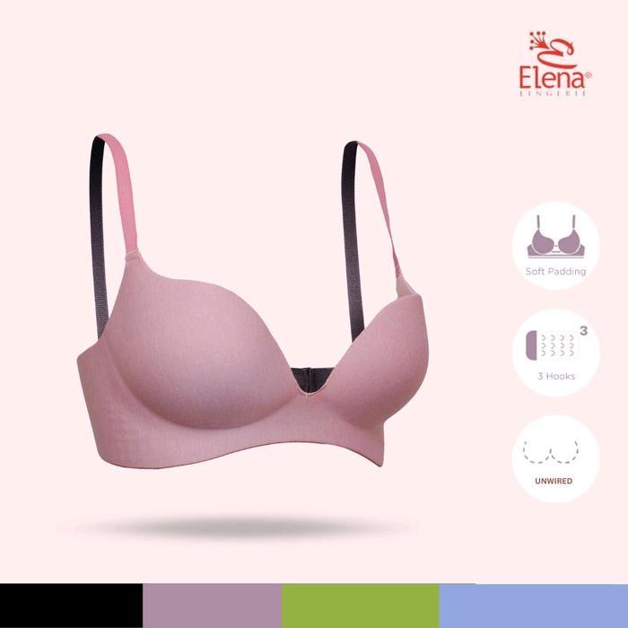 Elena Seamless Bra Cup Sedang Push Up 3/4 tanpa kawat E B OPC 296561 size 34B 36B 38B 40B Motif Polo