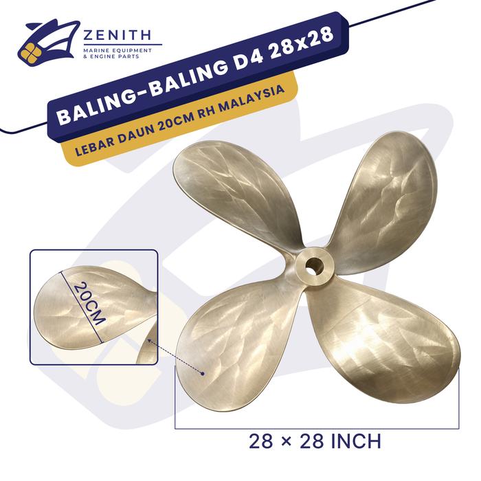 PROPELLER MALAYSIA D4 28 X 28 RH PH MT / BALING-BALING KAPAL MALAYSIA