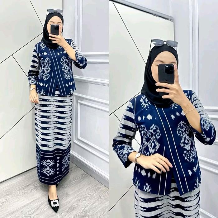 Setelan baju tenun wanita - set tenun troso - baju tenun troso