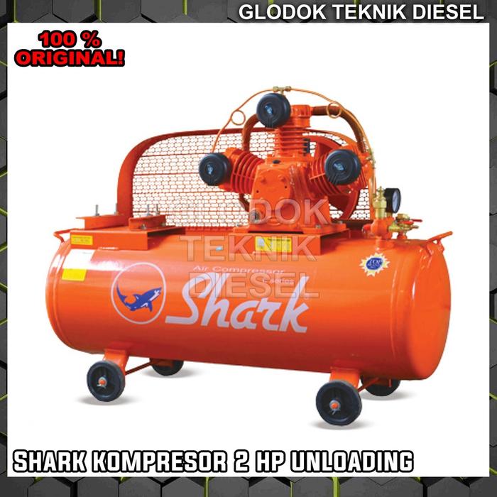 SHARK Kompresor Angin 2 HP PK UNLOADING Tanpa Penggerak Air Compressor ORIGINAL TERBAIK