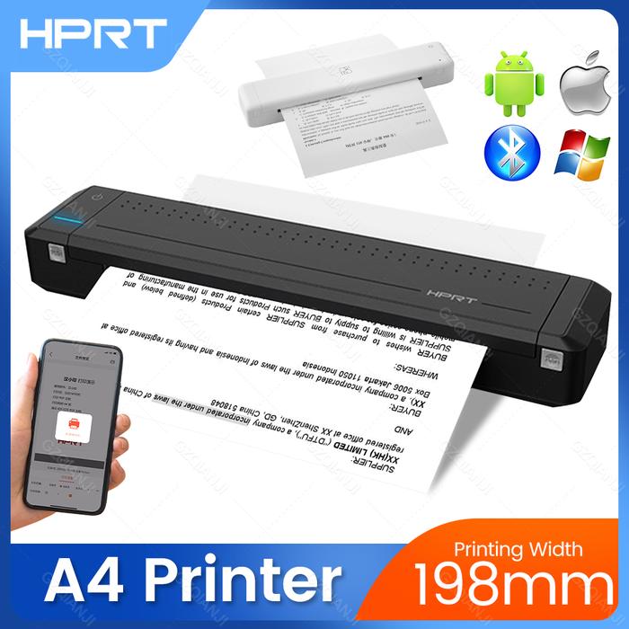 HPRT MT800 Black White Portable Mini A4 Paper Bluetooth Printer USB