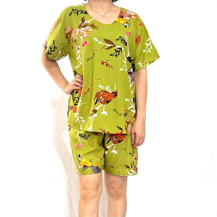 Setelan size M rayon Yeong Gi lengan pendek celana pendek