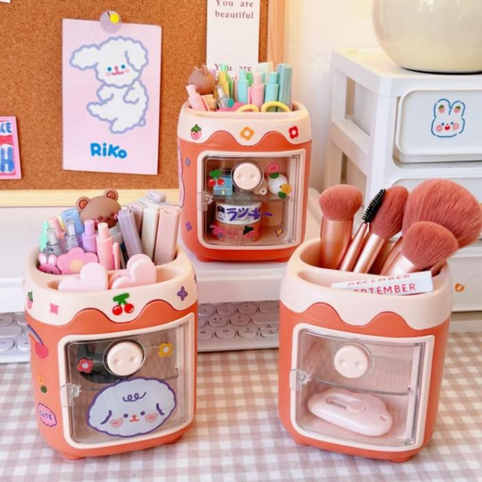 BNM980 ORGANIZER MEJA LACI KOTAK PENYIMPANAN ATK MAKE UP BRUSH SERBAGUNA / STORAGE BOX LUCU