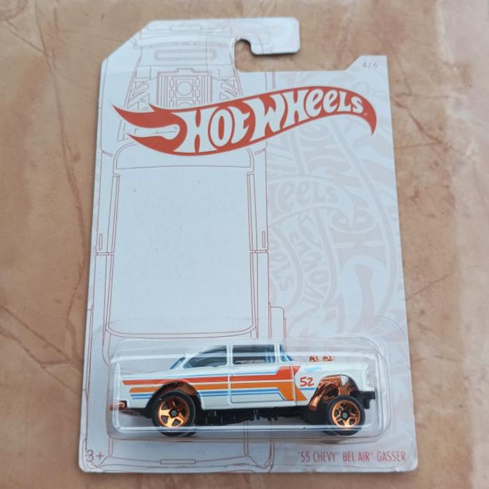 Hot Wheels 55 CHEVY BEL AIR GASSER 52th anniversary pearl and chrome