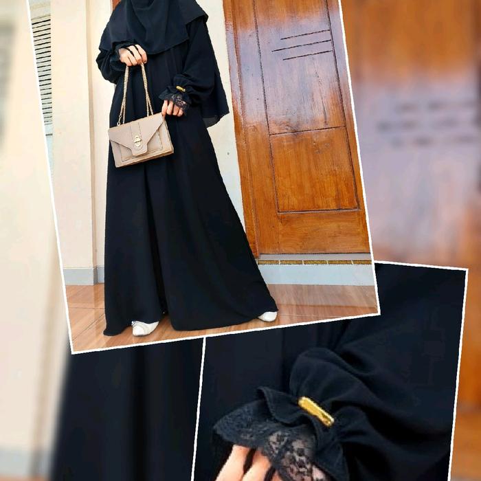 AD DAKWAH GAMIS  Jubah ABAYA HITAM  Wanita MUSLIMAH MASTUROH MODEL TEMBORO YUMNA SABRINA SATIN VELVE