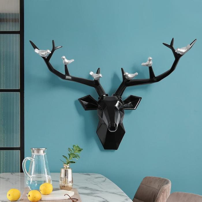 Resin Kepala Rusa 3d Dekorasi Dinding Resin Patung Dekorasi Aksesori