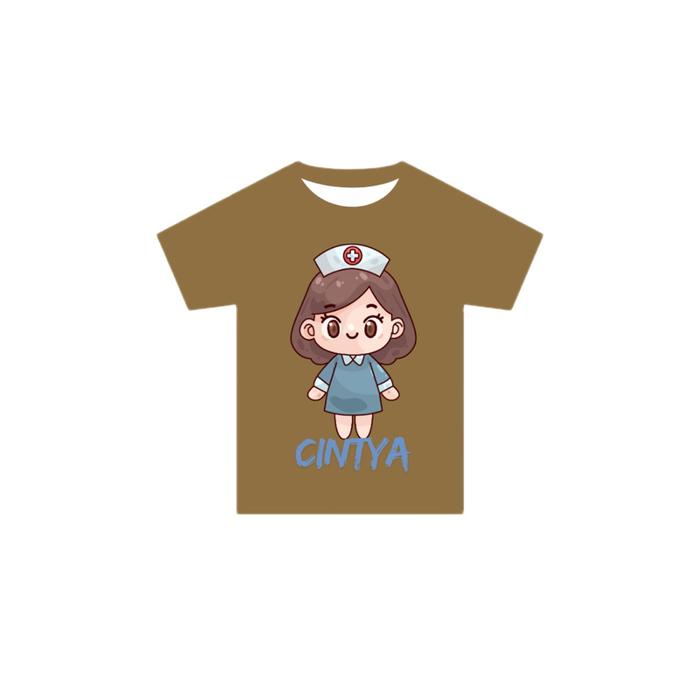 Kaos Anak Sablon Custom Tema Perawat Bahan Katun Premium