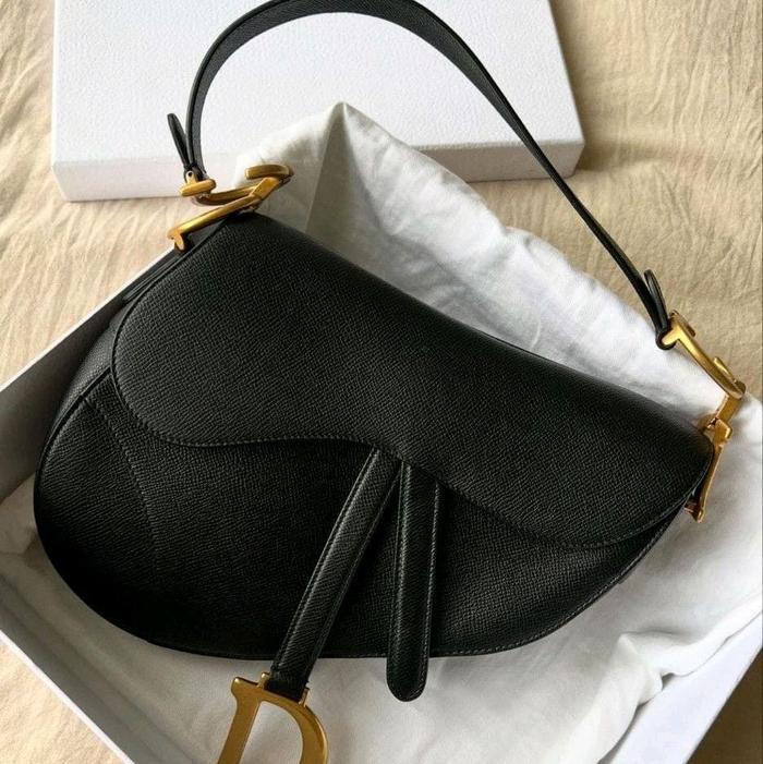 Authentic Dior Saddle Black Medium GHW Preloved