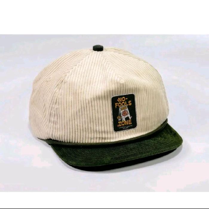 TOPI ROPE HAT topi VISOR PENDEK BORDIR- NO FOOLs ZONE BAHAN CORDUROY catoon PReMium Topi anak muda k