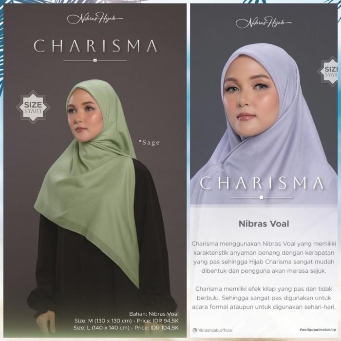 Promo Nibras Hijab Charisma Warna Hijau Sage Jilbab Segiempat 130 cm + 140cm COD