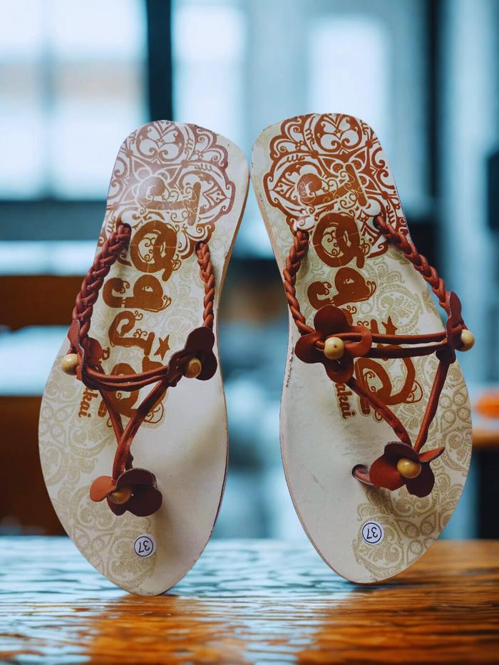 37 - 41 / Sandal Etnik Anyaman Batik Bunga / sandal Etnik Jogja / Sandal Anyaman Jogja