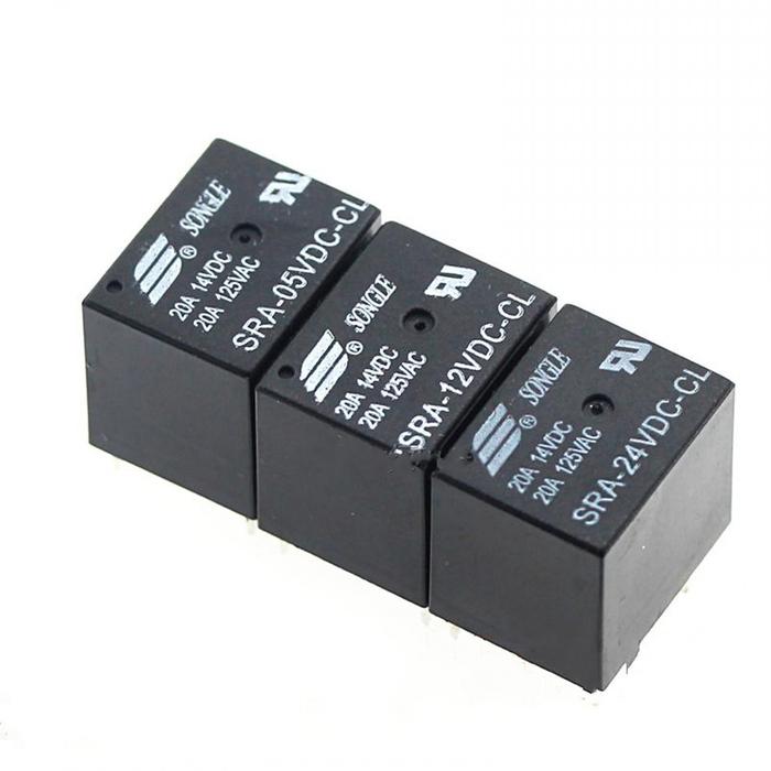 50 Buah 5V 12V 24V 20A DC Power Relay SRA-05VDC-CL SRA-12VDC-CL