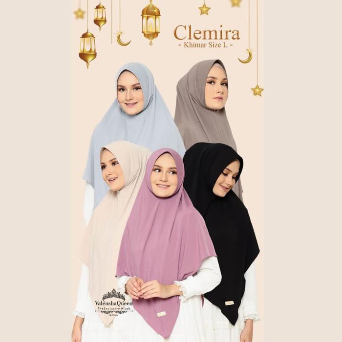 KHIMAR CLEMIRA SIZE L VALENSHA QUEEN HIJAB BAHAN JERSEY PREMIUM TERBARU IKKA MEMEI jilbab Instan Sya