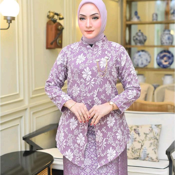 Kebaya Janggan Jaguard Free Bross, Kebaya Jawa Tangan Panjang