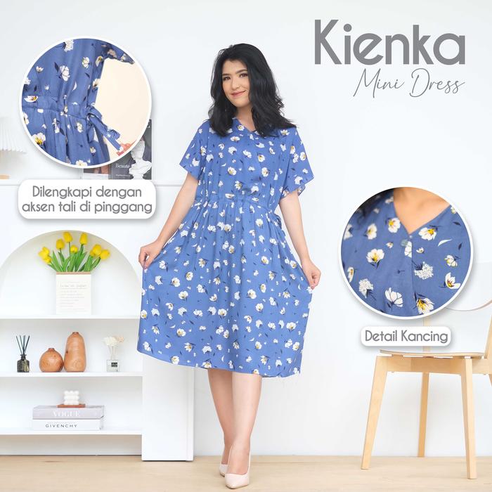 BY.ARSY Kienka Mini Dress / Mini Dress Wanita /Baju Busui kancing / Non Label