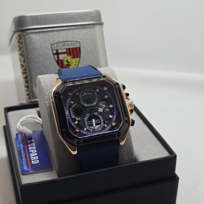 Box Exclusive Jam Tangan Leopard Persegi Semi Chrono Aktif Seri 3532 SV-278SHR  / Jam Tangan Fashion