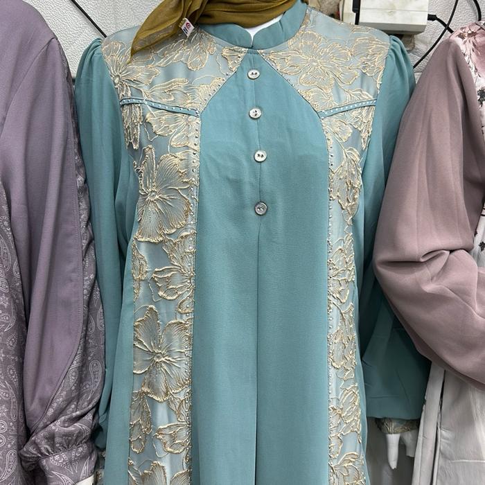 Gamis Qory’s bahan jaguar ceruty halus lembut Wanita Muslim Dress Syari Dewasa Mewah