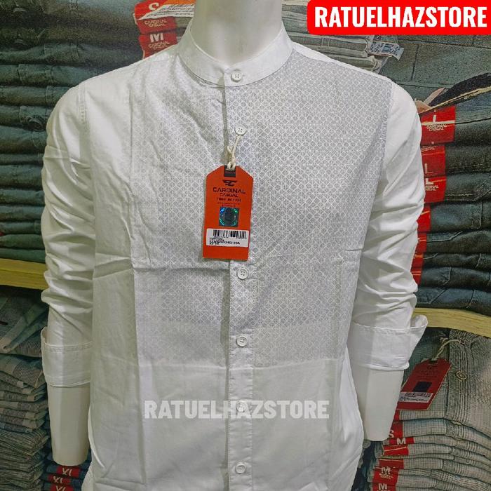 KOKO PRIA CARDINAL CASUAL PUTIH ORIGINAL REGFIT LENGAN PANJANG