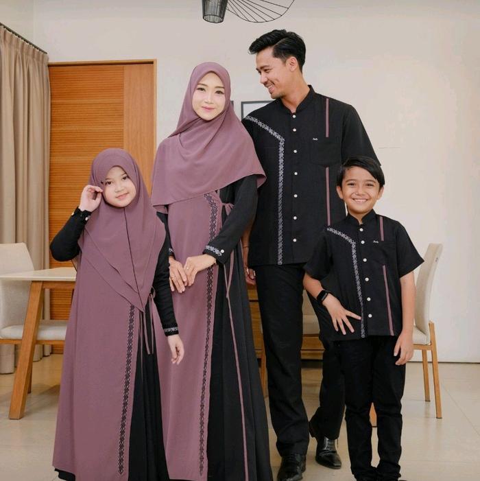 Dilovable.id | SARIMBIT LESSTY SARIMBIT LEBARAN POLOS KOMBINASI BORDIR GAMIS LEBARAN BY. MYZTA