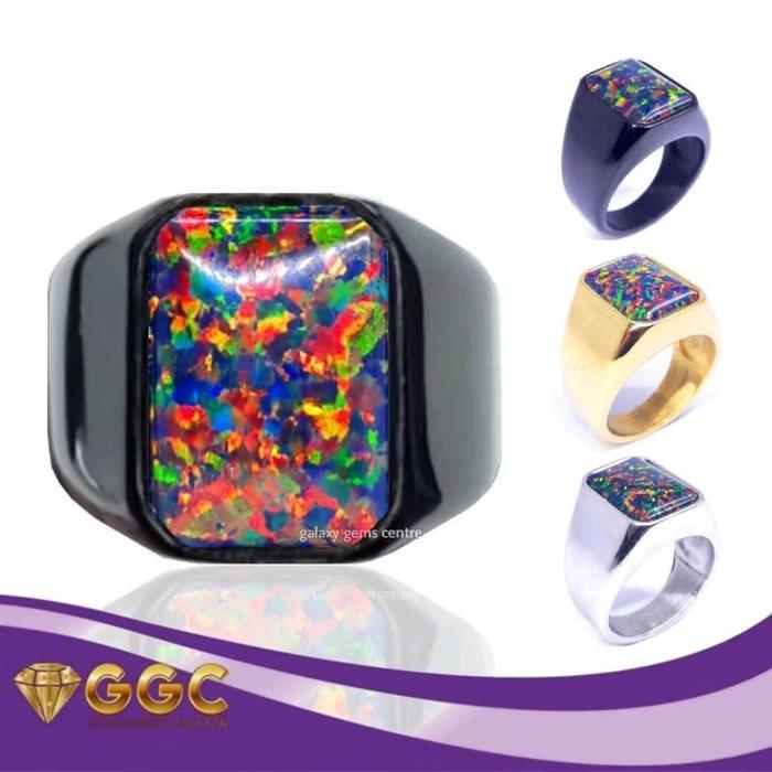 Cincin Batu Kalimaya Black Opal Original Ring Titanium