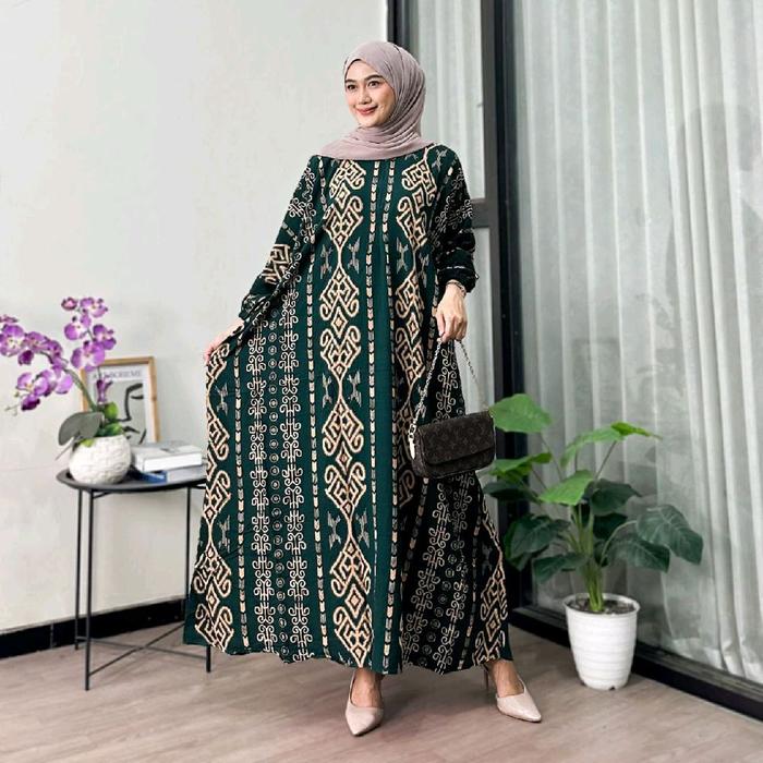 Gamis kaftan etnikamie jumbo rayon premium tebal adem nyaman dres wanita muslimah remaja dewasa panj