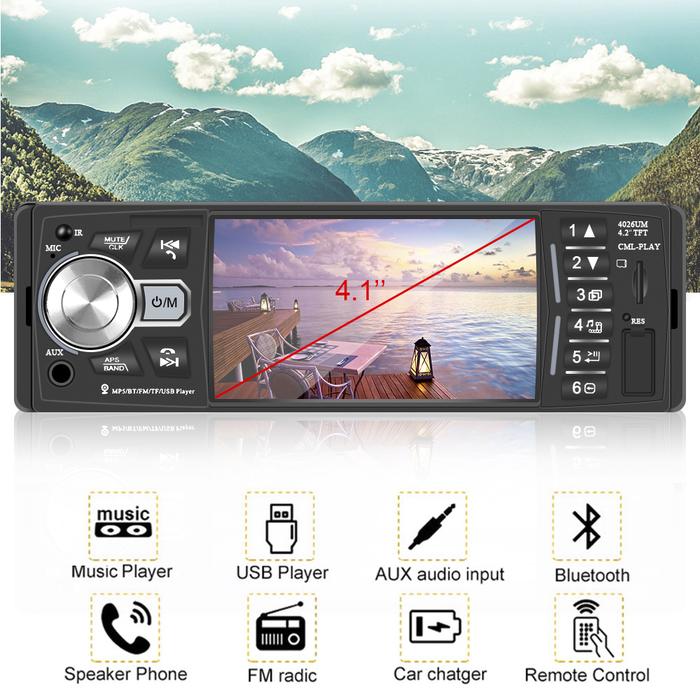 Auto Parts Bluetooth 4.2 TF USB Fast Charging Audio Video MP5 Player