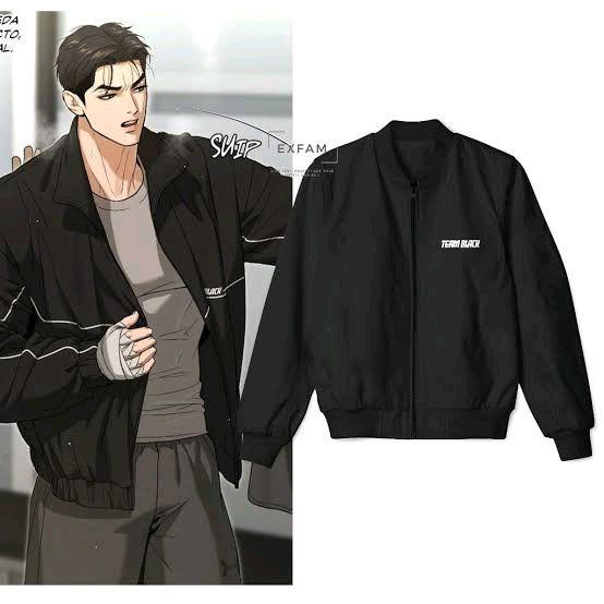 Team Black Jaket Bomber Joo Jaekyung Team Black Manhwa Jinx Outfits Korea Pria Wanita Hitam Keren Un