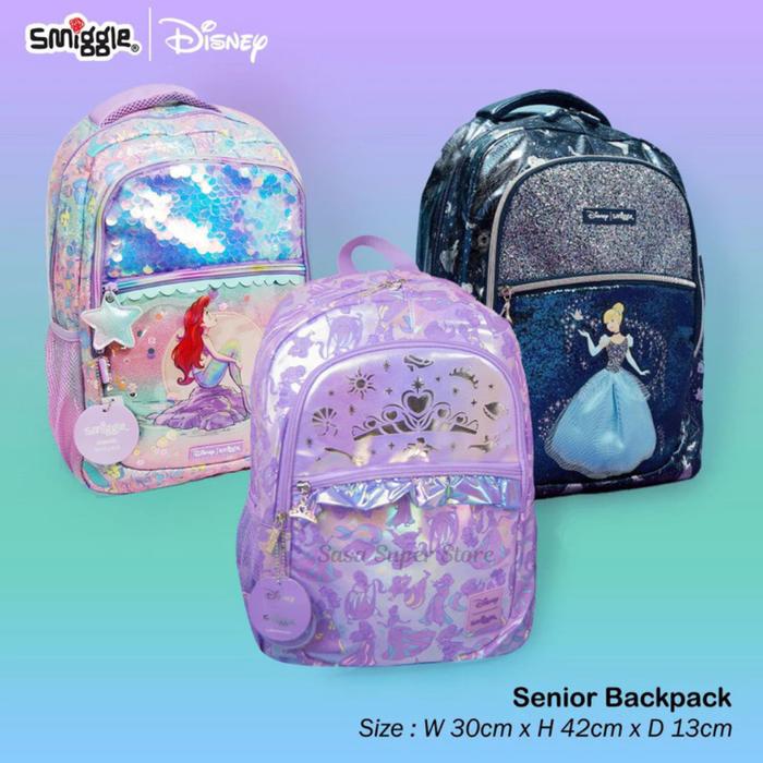 SASA BEBE | SMIGGLE SERIES GIRL DISNEY JUNIOR CHARACTER HOODIE BACKPACK TROLLEY BACKPACK WITH LIGHT 