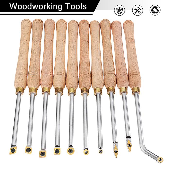 Wood Turning Tool Wood Handle with Titanium Coated Wood Carbide