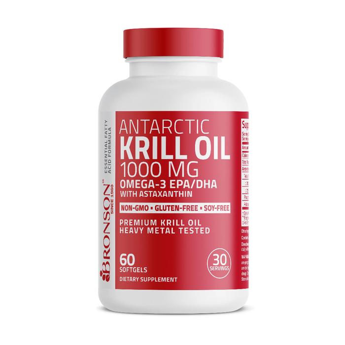 Original Bronson Antarctic Krill Oil 1000Mg Omega 3 + Phospholipids Astaxanthin