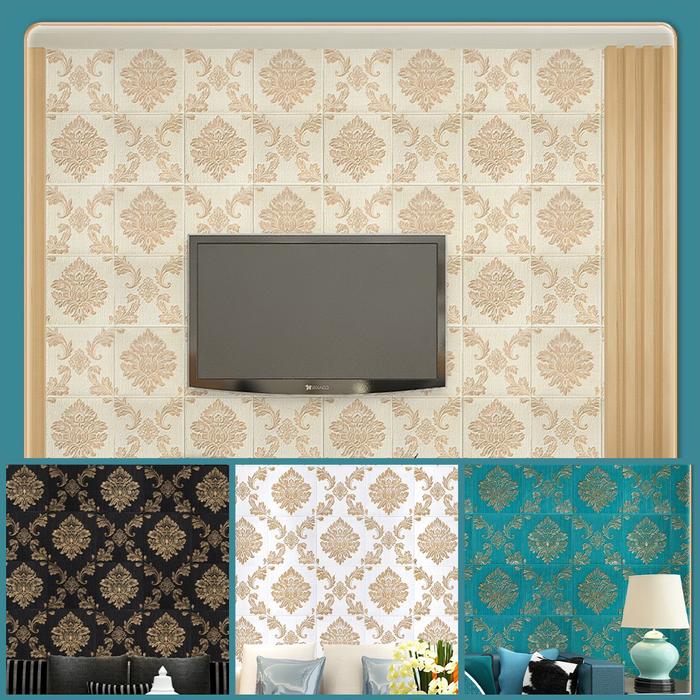 READY SEMUA WARNA [TEBAL] Wallpaper 3D Foam Tembok Dinding Motif Pintu Jendela/Stiker Foam 3D Dindin