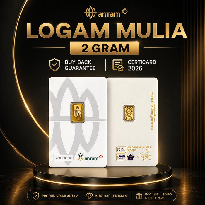 2GR 1gr (GRAM) GOLDBAR/LOGAM MULIA/LM/EMAS BATANGAN ANTAM BERSERTIFIKAT - 2g 1g Retro