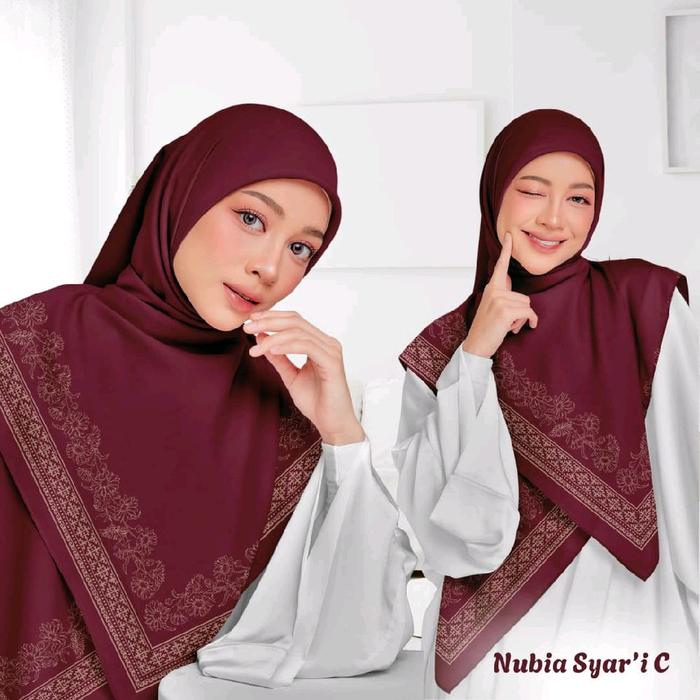ys-NUBIA series hijab segi4 voal motif syar'i 130x130
