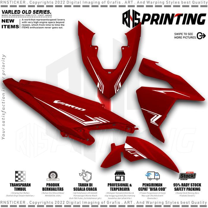 V20 cutting Sticker Striping Variasi Vario Led Old 2015-207 Striping Vario Click Transpara 125-150