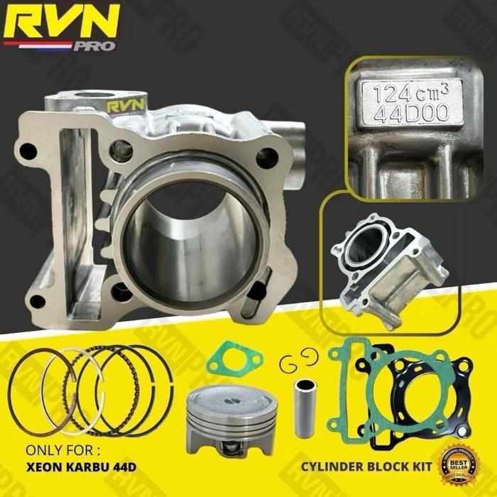 BLOCK SEHER BORING BLOK SEHER KOMPLIT XEON KARBU ORIGINAL RVN 44D PLUS RING PISTON KIT SEPAKET FREE 