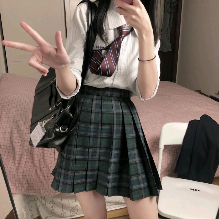 rok tenis, rok anak anak jepang, rok korena style, rok jkt, rok pendek, rok kotak2, rok imut, Wanita