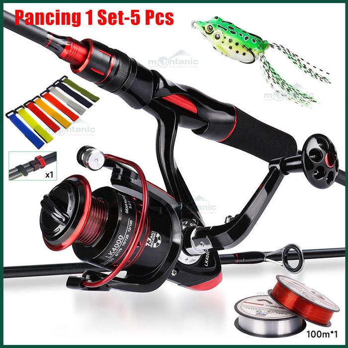 Sougayilang joran pancing 1.8m/2.1m 2 bagian pancing reel 2000 3000 4000 5000 6000 7000 joran spini