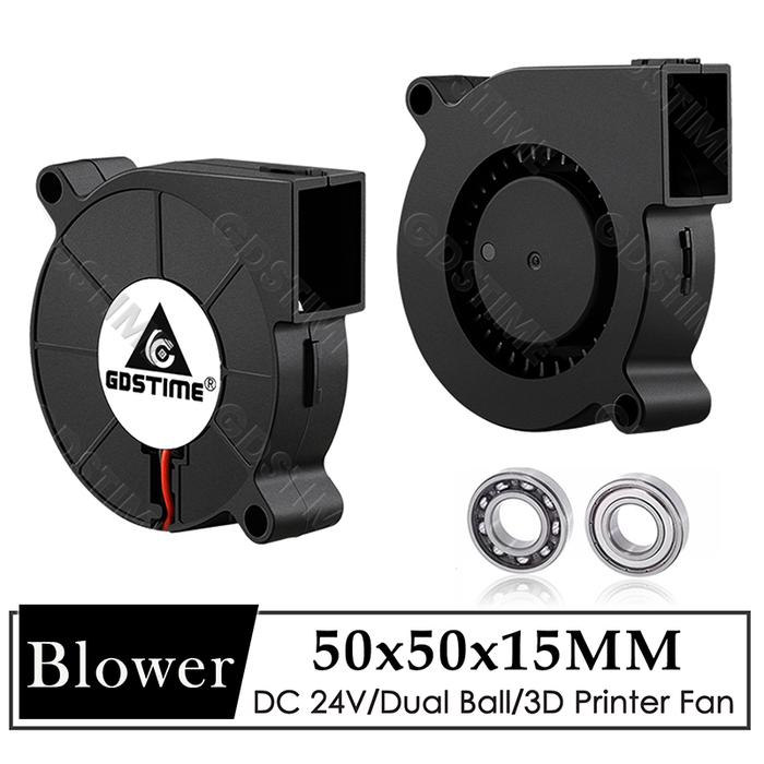 Gdstime DC 5V 24V Radial Turbo Blower 50x15MM 3D Printer Accessories Fan 50MM Brushless DC Cooling F