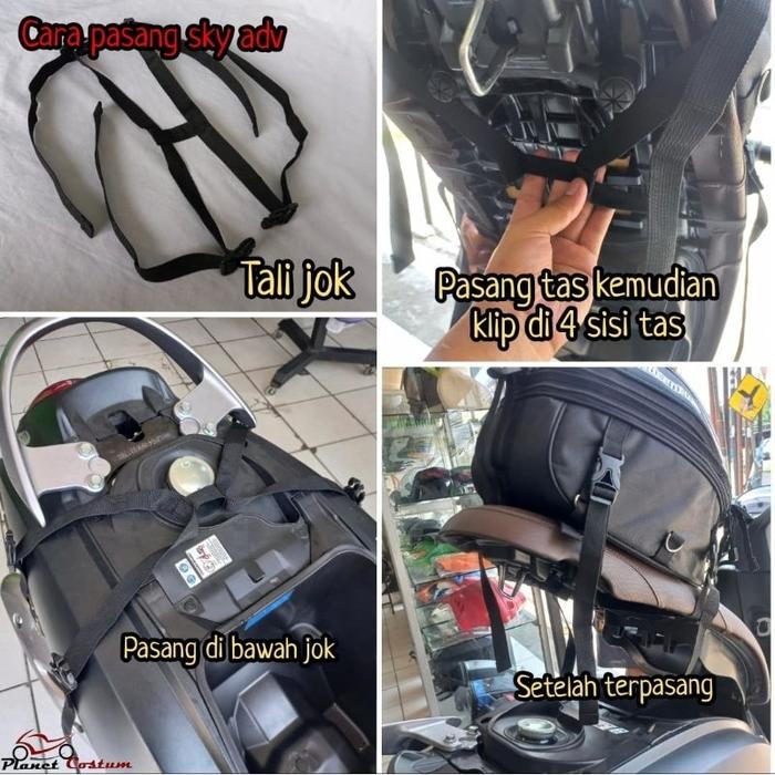 READY STOCK PCTL5 sky adv Tas Motor Touring Tailbag lis merah Seatbag helm full face box belakang ma