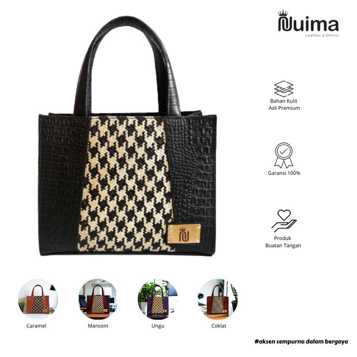 Nuima Mawinei Bag - Tas Slempang Wanita Kulit Asli X Rotan Kalimantan Sling Bag Opulent Classics
