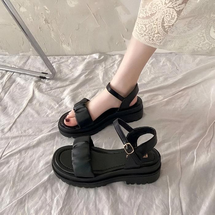 Nona Sandal Tali Korea_Fashion Wanita Terbaru Canvas