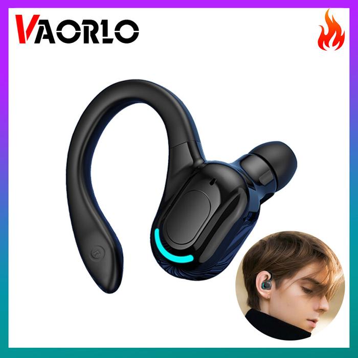 VAORLO Headset Stereo Bluetooth, Earbud Olahraga Lari dengan
