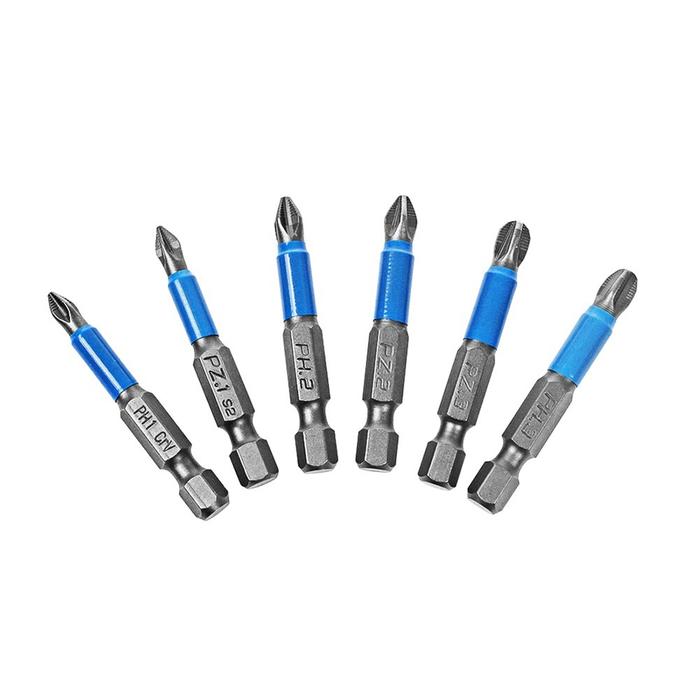 6 Buah/Set Bit Obeng Magnetik Antiselip 50Mm 1/4 "Mata Bor Obeng