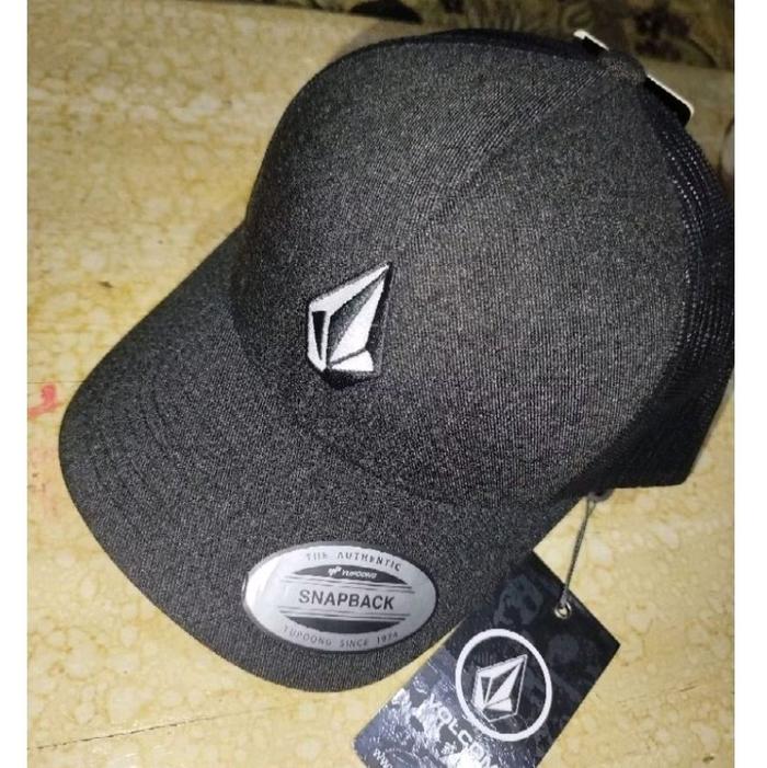 topi VOLCOM ORIGINAL TRUCKER/MCP FULL STONE CHEESE ADJUSTABLE HAT CHARCOAL HEATHER