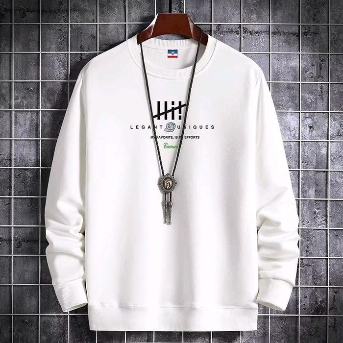 sweater Pria Aesthetic Distro populer Oversize unisex Fleece Cowok Keren Crewneck M Transparent Hood