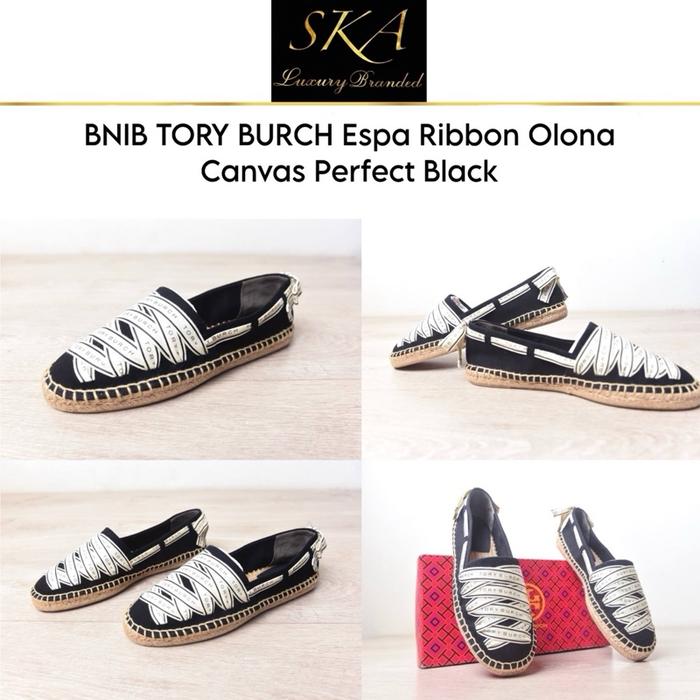 Tory Burch Shoes Espa Ribbon Olona Canvas Perfect Black