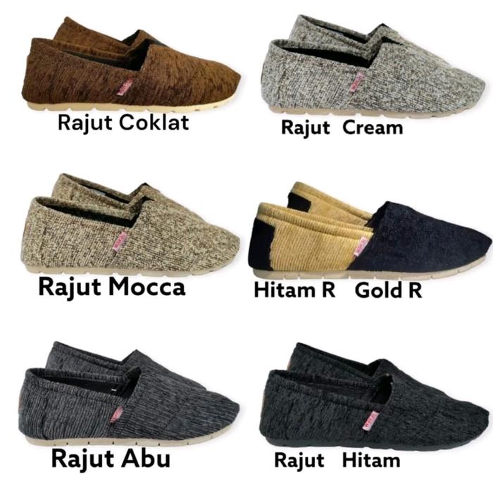 Sepatu Wakai Slip On Pria Wanita Bahan Rajut Shoes