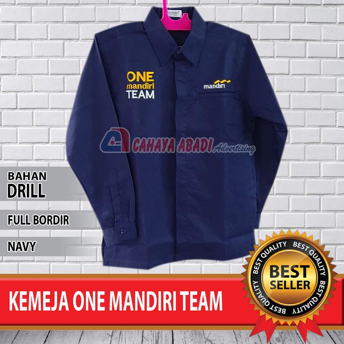 Kemeja One Mandiri Team Baju One Mandiri Team Navy
